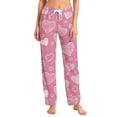 thumbnail image 2 of Hearthz Valentines Day Pajamas Pants Women Love Heart Graphic Womens Pajama Pants Drawstring Wide Leg Holidays Womens Sleep Pants, 2 of 7