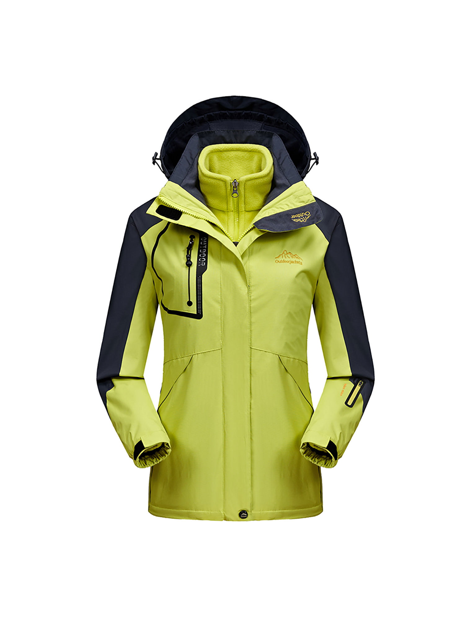Women’s Hooded Winter Snow Ski Rain Jacket Green Medium Waterproof Windproof Softshell Fleece Coat Outdoor Multi-Pockets Winter Coats for Camping,Hiking & Casual Daily