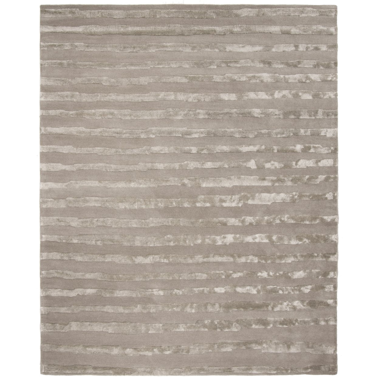SAFAVIEH Soho Alec Striped Wool Area Rug, Grey, 8' x 8' Square