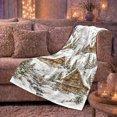 thumbnail image 6 of Snowy Mountain Chalet Winter Landscape Watercolor Ski Lift, Peaceful Mountain Lake Scene, Warm Flannel Blanket for Cabin and Lodge, Outdoor Lovers Camping Gift, Rustic Home Decor, 6 of 9