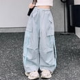 thumbnail image 3 of StSilkitty Baggy Cargo Pants for Boys Girls Elastic Waist Drawstring Wide Leg Sweatpants Athletic Running Sweat Pants with Pockets, 3 of 4