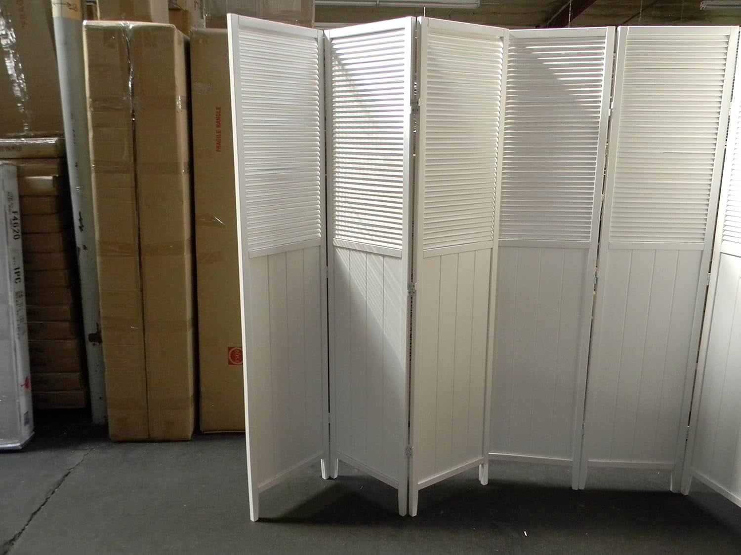 SQF Wood Shutter Door Room Divider 3 Panel (Espresso, 3)