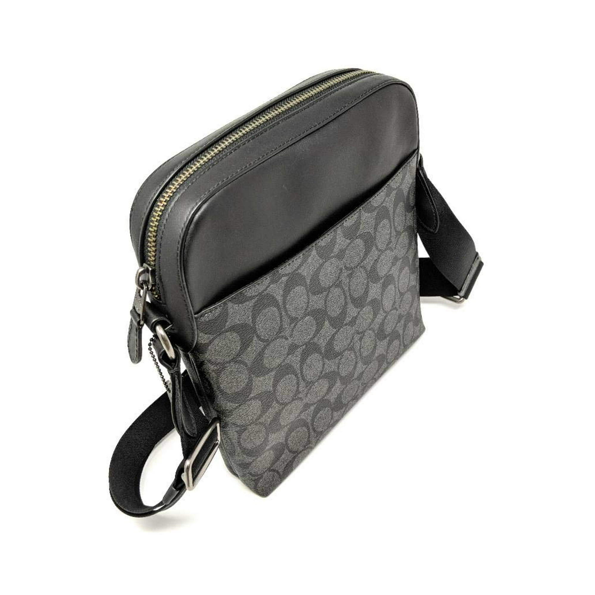 Coach Houston Flight Bag In Signature Canvas Charcoal Black Walmart