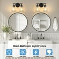 thumbnail image 3 of Deyidn Blck Bathroom Vanity Light Fixtures, 2 Light Bathroom Light Fixtures with Clear Glass Shade, 3 of 6