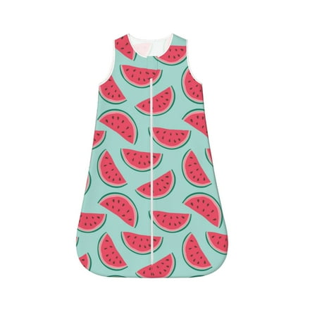 

Fotbe Watermelon Pattern Sleep Sack - Baby Wearable Blanket with Zipper Extra Soft Cotton Sleeveless Sleeping Bag for Infants-Large