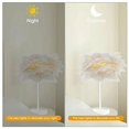 thumbnail image 5 of Lámpara de mesa con plumas de avestruz, luz de noche decorativa, luz cálida para dormitorio, sala de bodas (avestruz blanco), 5 of 5