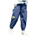 thumbnail image 5 of dmqupv Boy Pants Kids' Solid Color Drawstring Cotton Sweatpants Jogger Pants for Boys & Girls Blue,Size for 6-7 Years, 5 of 7
