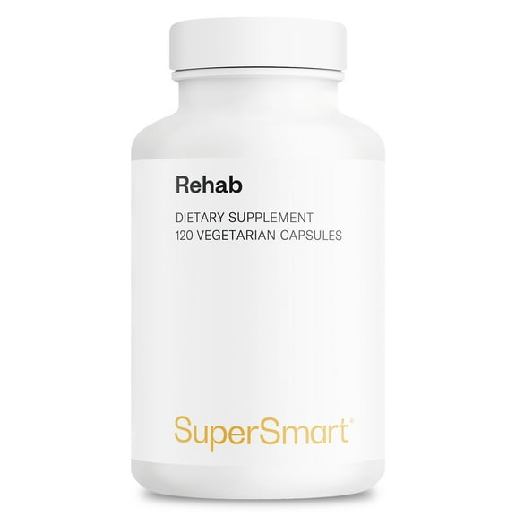 SuperSmart - Rehab (Advanced Formula) - with Kudzu, Silymarin, Ginger Root, Benfotiamine - All-in-1 Supplement | Non-GMO & Gluten Free - 120 Vegetarian Capsules