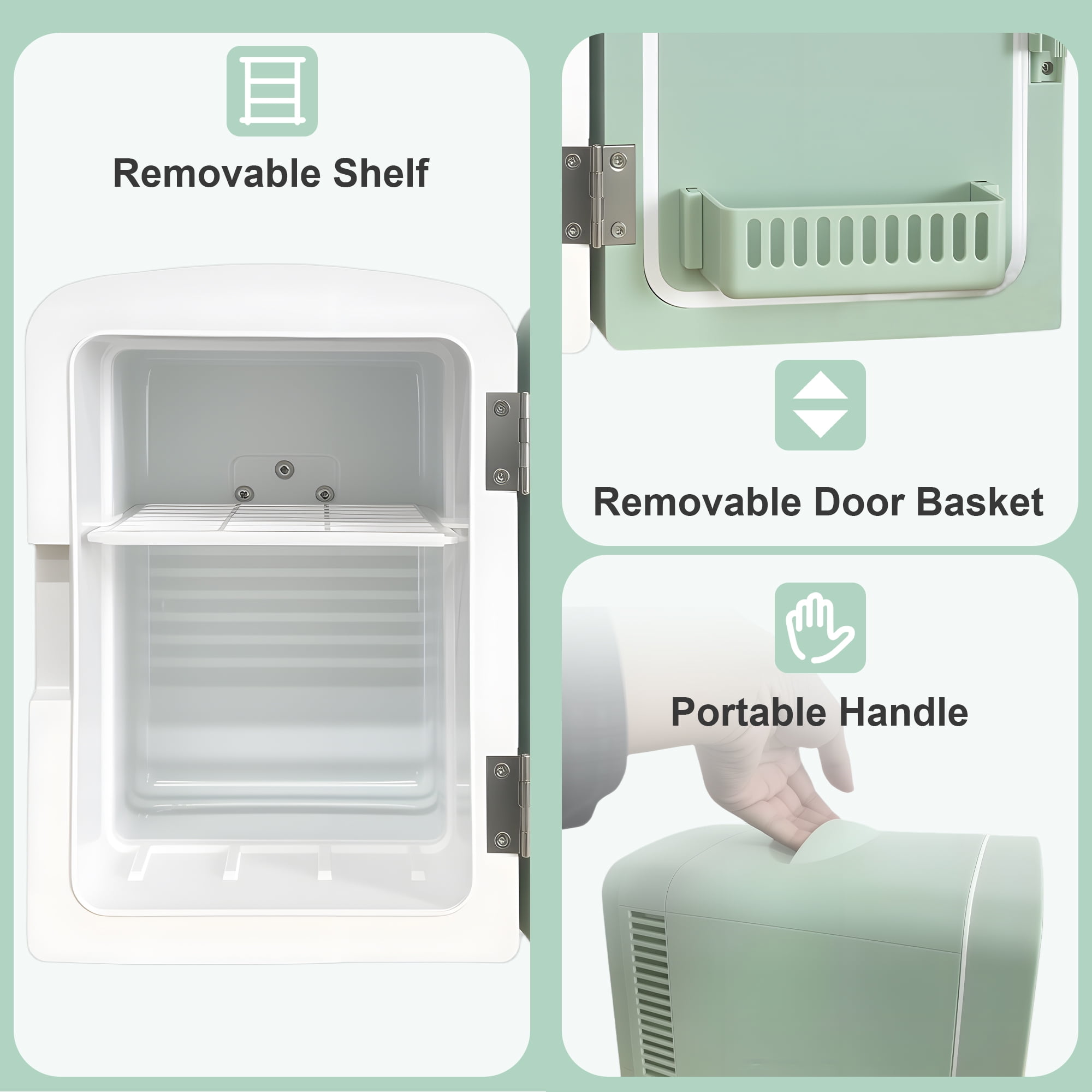 IceBlue Mini Fridge & Skincare Refrigerator with Mirror - 4L/6 Can Portable Cooler for Car/Home Cosmetic & Beverage Storage