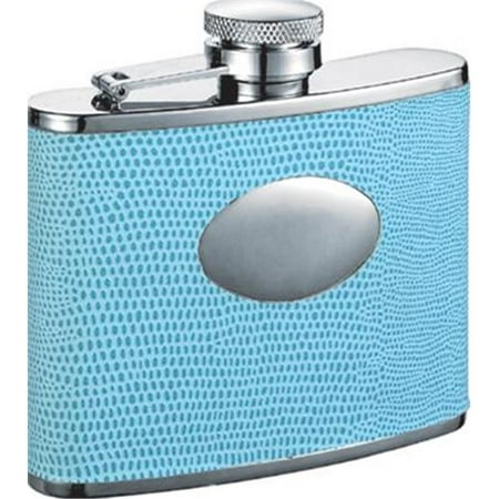 

Stella Light Blue Synthetic Leather Stainless Steel 4oz Hip Flask