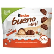 Kinder Bueno Mini, Share Size, Milk Chocolate and Hazelnut Cream, Individually Wrapped Chocolate Bars, Easter Basket Stuffers, 5.7 oz