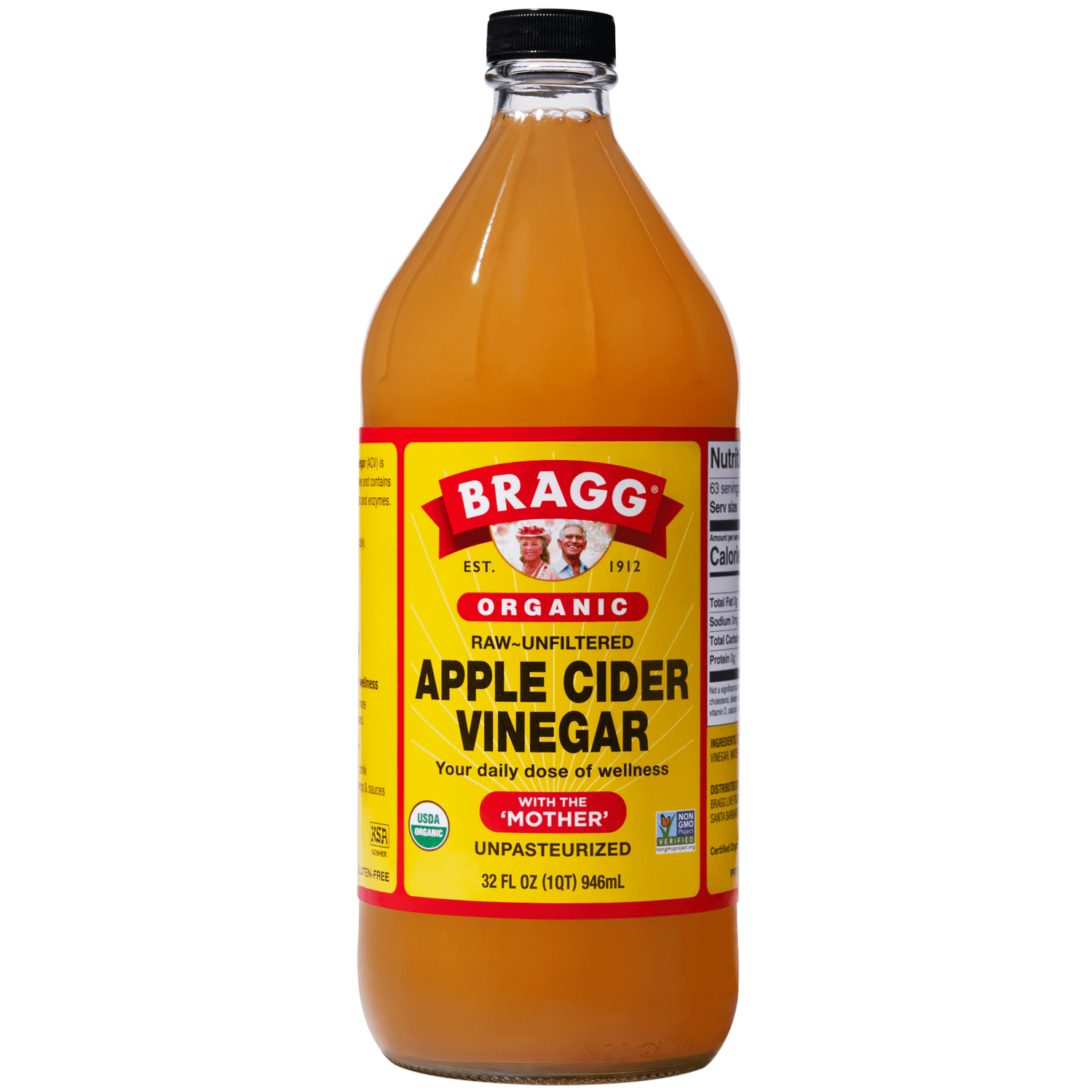 Bragg Organic Apple Cider Vinegar with The Mother, Raw and Unfiltered, 32 fl oz