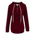 thumbnail image 4 of ICHUANYI Liquidación Blusa de manga larga con bolsillo impreso a la moda para mujer Tops casuales Sudadera con capucha con botones ICHUANYI WER202308246716, 4 of 6