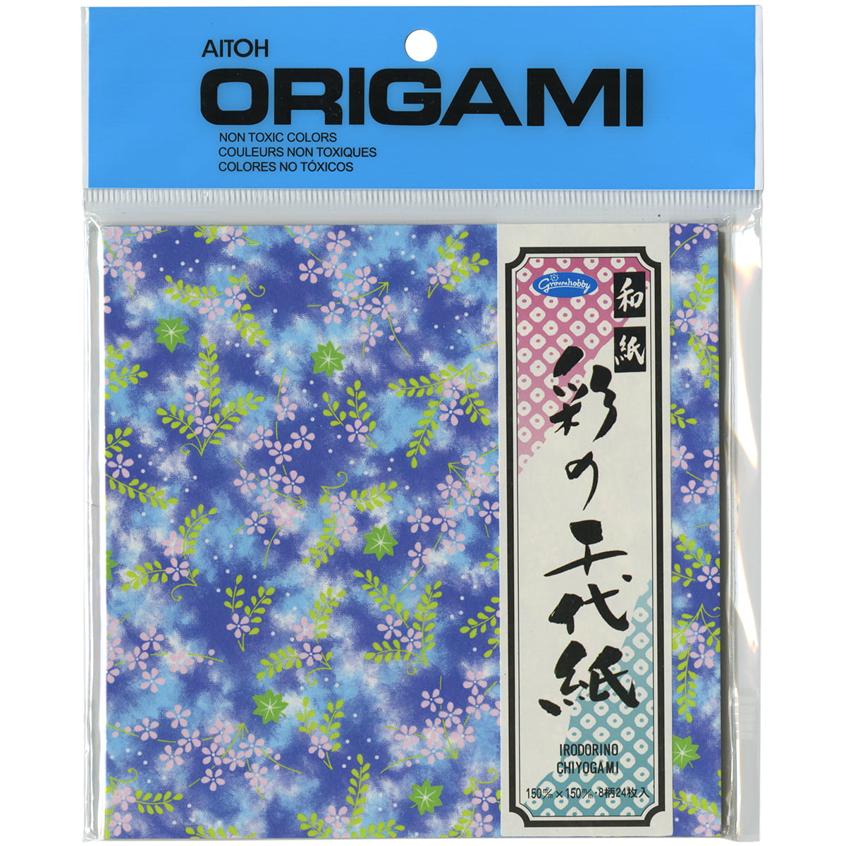 Aitoh 23-1956 Irodorino Chiyogami Origami Paper 6-Feet by 6-Inch 24-Pack