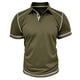 thumbnail image 2 of pstuiky camisetas para hombre, Camiseta de manga corta para hombre, estilo informal, lisa, con cuello vuelto, botones y blusa camisas casuales para hombre s, 2 of 4