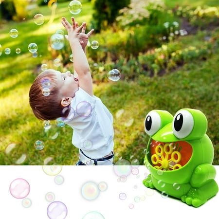 Bobble Frog - For Baby Kids Bubble Machine Frog Automatic Bubble Maker Flashing lights Musical Bath Toy 800 Bubbles per Minute Battery operated