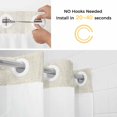 thumbnail image 2 of No Hook Shower Curtains with Detachable Snap-in Liner Set, Letter N Waterproof Hotel Style Bathroom Shower Curtain, Monogram Words Breathable Mesh Top Window Bath Curtains 36''x72'', 2 of 9