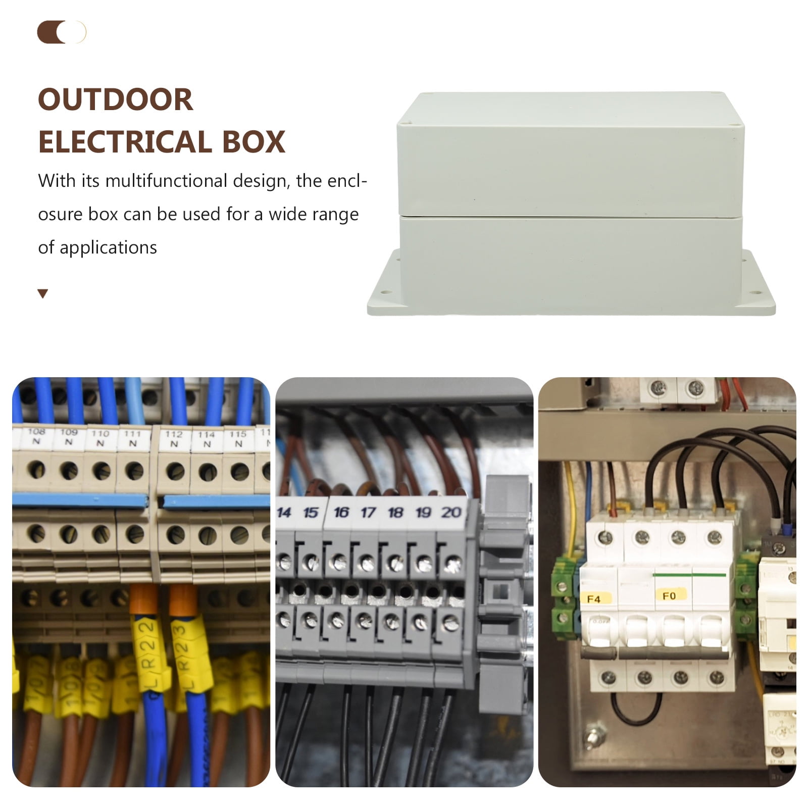 OUNONA Waterproof dirtproof Plastic Electrical Box Universal Project Enclosure Outdoor Switch Box Socket Holder Weatherproof Switch Box with Fixed Ear