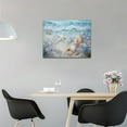 thumbnail image 3 of Beach Seashell Bathroom Wall Art Coastal Floral Pictures Wall Decor Flower Starfish Canvas Painting Modern Home Decorations Artwork for Bedroom Living Room Office Framed 16"x12", 3 of 6