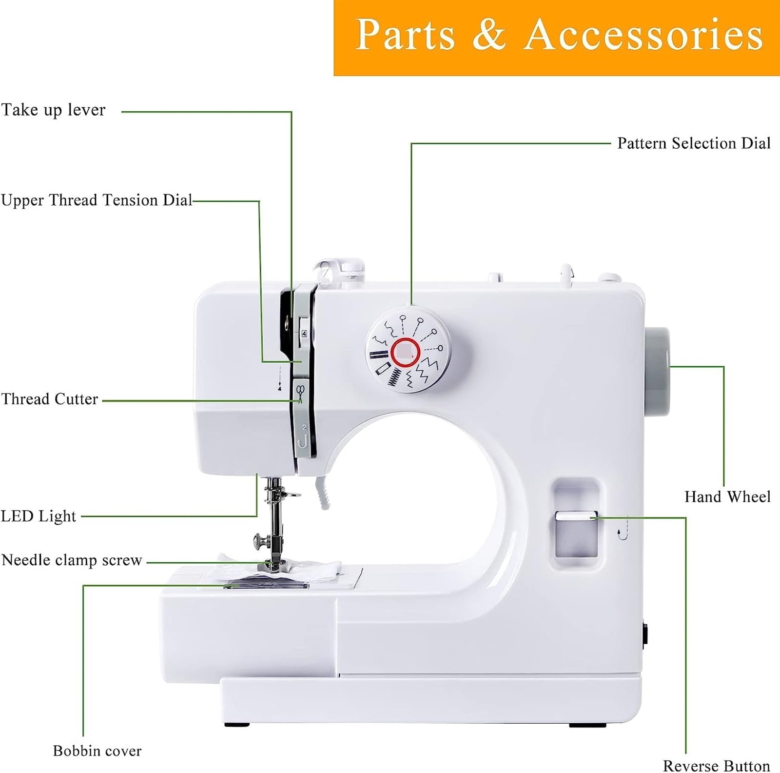 Mini Sewing Machine For Beginners,Portable Household Crafting Mending Machine, 12 Built-In Stitches And Foot Pedal