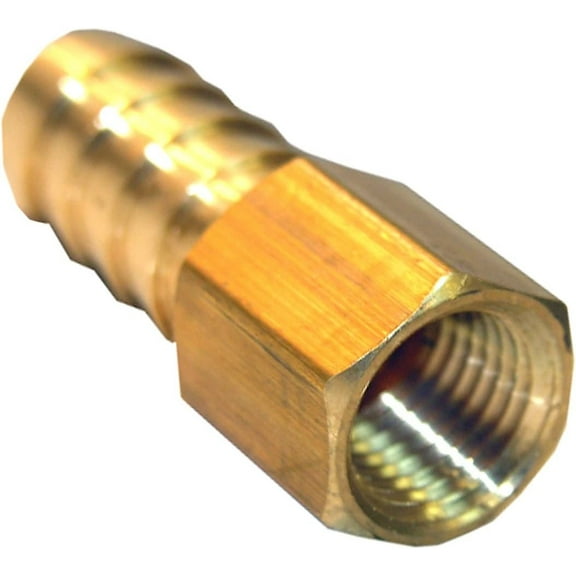 Lasco Fittings Brass Pipe Adapter - 1/2 Inch Female Thread to 3/8 Inch Hose Barb - 1/2" x 3/8" Gold