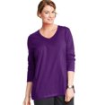 thumbnail image 1 of Just My Size Tee-Shirt à Manches Longues Col en V pour Femmes, 1X, Violet Splendor, 1 of 3