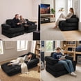 thumbnail image 6 of Leumius 70" Folding Sofa Bed,Convertible Single Sofa Bed with Armrest,2-in-1 Corduroy Boneless Foldable Bed with Pillows for Bedroom, Living Room, Homestay, Game Room,Black, 6 of 12