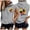 Gray, variant on Women's Casual Summer Hoodies Sleeveless Drawstring Tops Front And Back Printed Pullover T-Shirts Gray 2XL