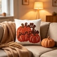 thumbnail image 5 of AURIGATE Pumpkin Pillow Cover, 17.7 in Canvas Living Room Sofa Festival Bow Decoration Cushion Case for Halloween Thanksgiving Home Decor, 5 of 8