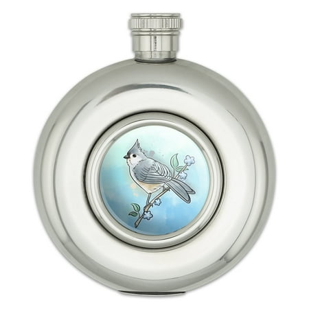 

Tufted Titmouse Watercolor Northeastern Bird Round Stainless Steel 5oz Hip Drink Flask