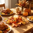 thumbnail image 5 of YiFudd Candlestick Wreath, Autumn Pumpkin Maple Leaf Tabletop Decoration, 13.78 Inch, 1 Piece, 5 of 6