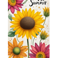 thumbnail image 3 of Floral Design Summer Banner Colorful Sunflowers Hello Text for Outdoor Decor Garden Party Seasonal Celebration, 3 of 7