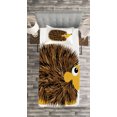 thumbnail image 3 of Ambesonne Hedgehog Quilted Bedspread Set 2 Pcs, Cartoon Animal Smile, Twin Size, Brown Earth Yellow, 3 of 3