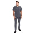 thumbnail image 4 of Healing Hands Purple Label - Men's Justin Top 's One Pocket V-Neck Scrub Top - Large,Pewter, 4 of 7