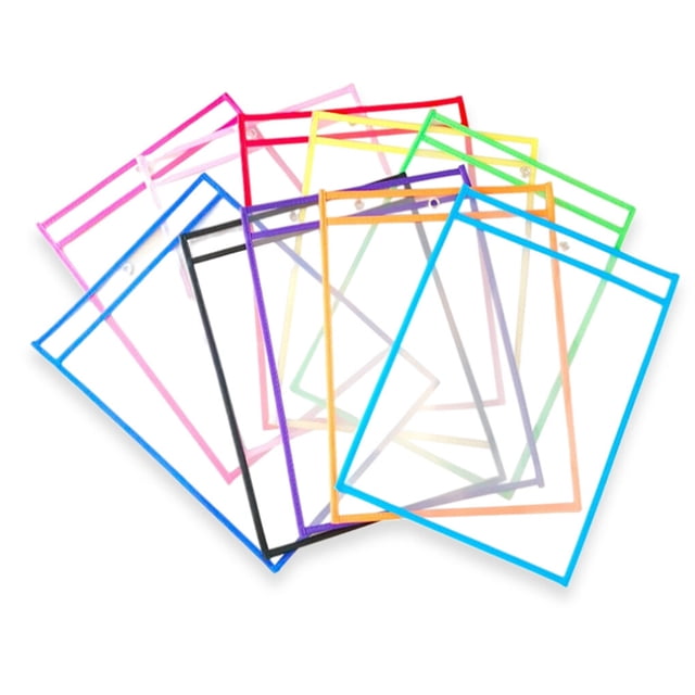 Ounissouiy 10 hojas de bolsillos con bolígrafos para el trabajo escolar, protectores de papel para escribir, páginas, mangas, accesorios para el Almacenamiento y organización del hogar