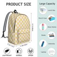 thumbnail image 5 of Yellow and White Checkered Pattern Backpack for School, Cute School Bag with Adjustable Shoulder Straps and Padded Back, 15.7"x11.8"x5.5", 5 of 5