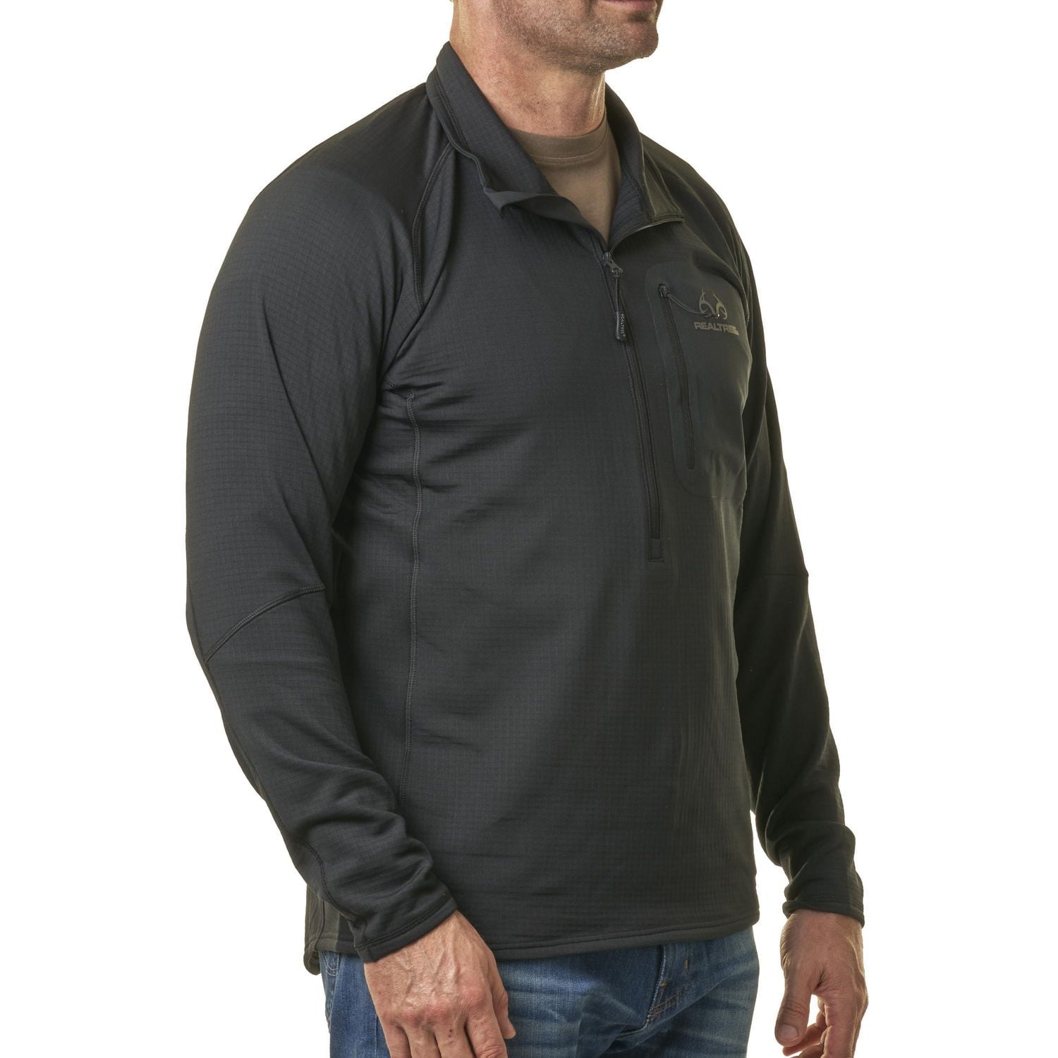 Realtree Men’s ¼ Zip Pullover - Black