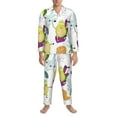 thumbnail image 4 of Kll Orange Green Avocado Sleepwear Mens Flannel Pajamas,Long Cotton Pj Set, 4 of 9
