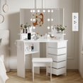 thumbnail image 4 of GloryStar Vanity Desk with Mirror and Light, Makeup Vanity Desk with Power Strip, and 5 Rotating Drawers, 3 Color Lighting, 4 of 6