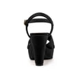 thumbnail image 3 of BLISSFUL STEP Women's Fashion Platform Strap Slingback Chunky Heel Open Toe Sandals Black 6, 3 of 8