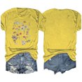 thumbnail image 4 of Camisetas de Verano de Mujer Pequeña Flor Impresa Cuello Redondo Manga Corta Superior, Verano Superior de las Mujeres, 4 of 8