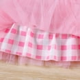 thumbnail image 7 of VNKIDY Girls Kids Spaghetti Strap Pink Gingham Dress With Ruffle Trim Tulle Skirt For Toddlers Summer Daily Wear Casual Outings Lovely Dress, 7 of 7