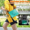 thumbnail image 5 of Silicone Case for iPad 5th Gen 9.7" 2017/iPad 6th Gen 9.7" 2018, Heavy Duty 360° Ring Stand with Shoulder Strap Pen Holder Translucent Hard PC Back Case Cover for iPad 5th/6th, Blue, 5 of 16