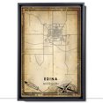thumbnail image 2 of Edina Vintage Map Prints Canvas, Missouri Map Art Canvas, Canvas, Edina Map City style vintage Canvas , Canvas Wall Art, Street Map Artwork Canvas, 2 of 6