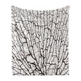 thumbnail image 1 of Old Forest Soft Flannel Fleece Throw Blanket, Cracked Curly Coral Branch Like Earth Surface Tree of Life Nature Woodland Theme, Cozy Plush for Indoor and Outdoor Use, 60" x 80", Beige, by Ambesonne, 1 of 6