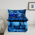 thumbnail image 5 of Erosebridal Dirt Bike Bedding Sets Full with Comforter,Extreme Sports Duvet Insert,Blue Black Honeycomb Decor,Reversible,3pcs, 5 of 7