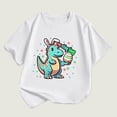 thumbnail image 2 of YABCSAZ Easter Tops for Toddler Baby Short Sleeve Dinosaurs & Eggs Tops Summer Casual Crewneck Tee Shirt Kids Loose Tops Boys Girls Outfits Size 3 T, 2 of 3