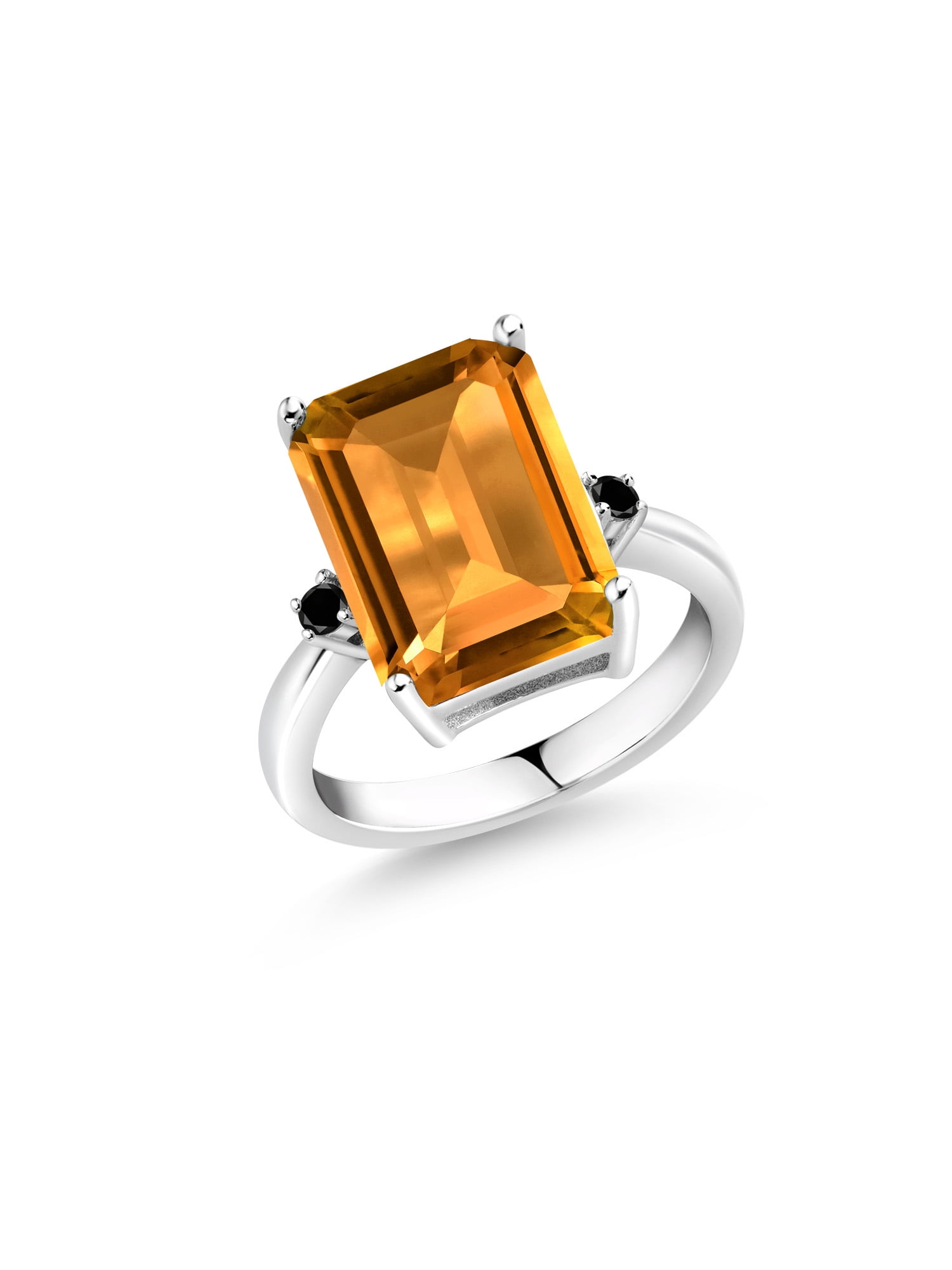 SVC-JEWELS 14k Black Gold Over 925 Sterling Silver Orange Citrine Cluster Engagement Wedding Band Ring Mens SVC-JEWELS 14k Black Gold Over 925 Sterling Silver Orange Citrine Cluster Engagement Wedding Band Ring Mens