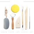 thumbnail image 2 of Kit de herramientas de cerámica, arcilla polimérica de cerámica, kit de escultura, modelado, cerámica, escultura de arcilla con bolsa de almacenamiento, delantal para pintura rupestre, arcilla para m, 2 of 5