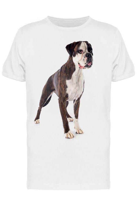 Boxer Stands In Four Legs T-Shirt Men -Image by Shutterstock, Male XX-Large